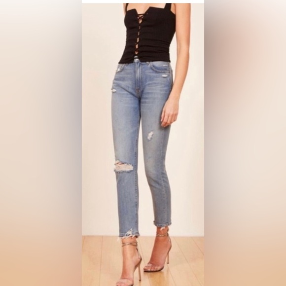 Reformation Julia High Cigarette Jean in Arches Wash Ankle length , size 27 - Picture 3 of 10